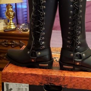 Knee high Black Leather Boots .MILWAUKEE Leather.